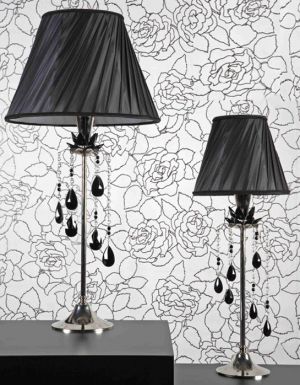 Настольная лампа с хрустальными подвесками