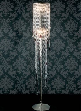 Торшер с каскадом аметистовых кристаллов