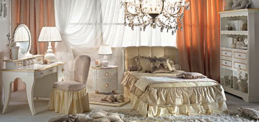 Классическая детская комната в белом лаке с позолотой из коллекции ELEGANCE