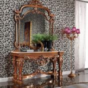 Классическая консоль с зеркалом для гостиной комнаты.