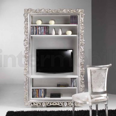 Классическая полка под телевизор и книги