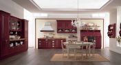 Классический гарнитур для кухни в бордовом лаке из коллекции Sintonia