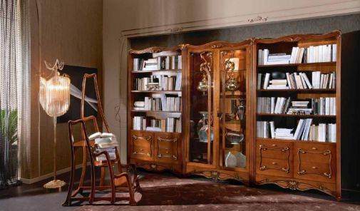 Книжный шкаф, витрина и лестница для кабинета.