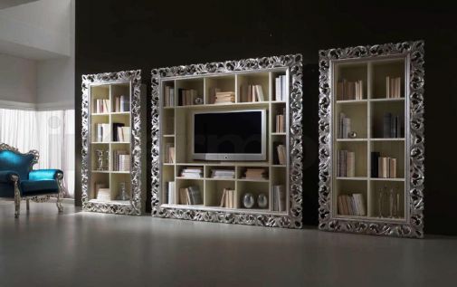 Книжный шкаф и витрина для тв-панели.