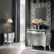 Комод и тумбочка FIOCCO в серебристой отделке