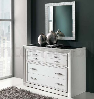 Комод и квадратное зеркало коллекции Elegance