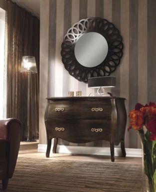 Комод с круглым зеркалом в комплекте