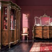 Комплект для гостиной-столовой с витриной, буфетом и зеркалом