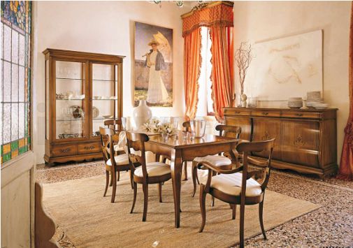 Комплект для гостиной-столовой в натуральном дереве из коллекции Verona