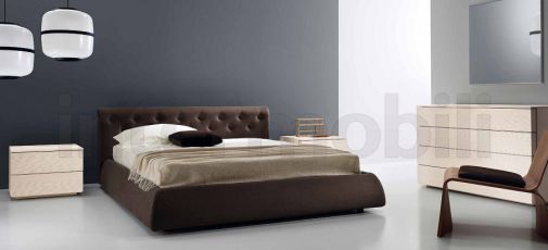 Комплект из коллекции VERA с кроватью LUPUS в темно-шоколадной ткани