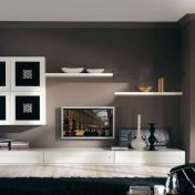 Композиция для гостиной Orchidea в черно-белом лаке