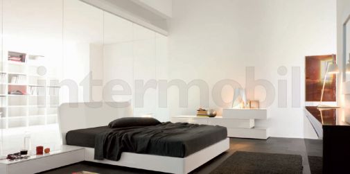 Композиция для спальни с кроватью Felix в белом лаке