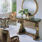 Композиция для гостиной комнаты из кресла, консоли и зеркала