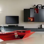 Композиция для гостиной из коллекции NESTOS в черном лаке с ярким декором