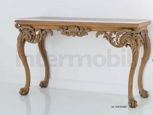 Консоль с мраморной столешницей белого цвета