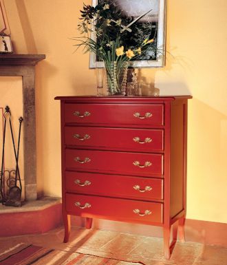 Красный комод из классической коллекции Decor