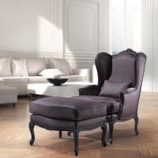 Кресло и пуф кожа для гостиной