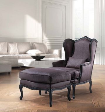 Кресло и пуф кожа для гостиной