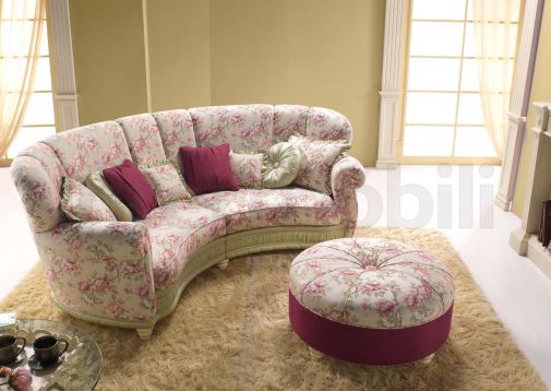 Круглый диванчик и пуф AMERICA от фабрики Bedding