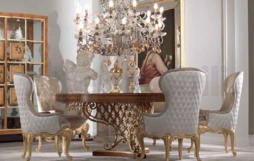Круглый стол и стулья для гостиной из коллекции Hermes