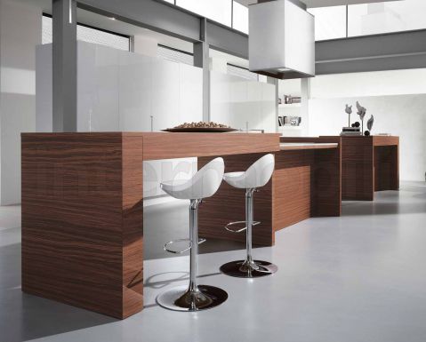 Кухня-остров Сontempora из натурального дерева