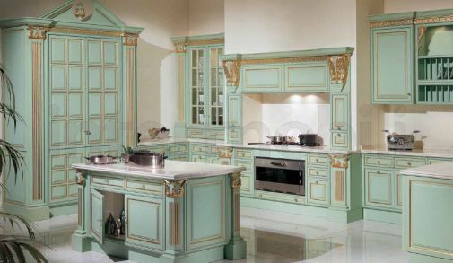Кухня в зеленых тонах Angelo Capellini