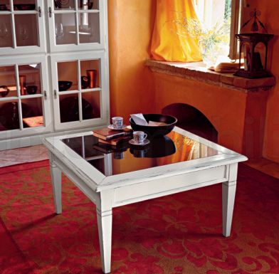 Квадратный столик со столешницей из дымчатого стекла от Tonin Casa