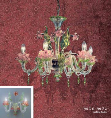 Люстра из цветного стекла