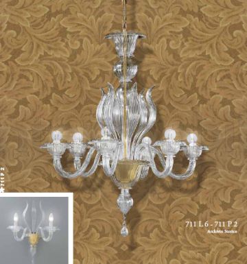 Люстра с золотым основанием