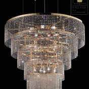 Люстра из прозрачных длинных подвесок