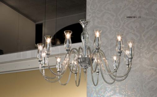 Люстра со стеклянным рассеивателем Soffio