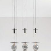 Люстра с тройным подвесом из стекла