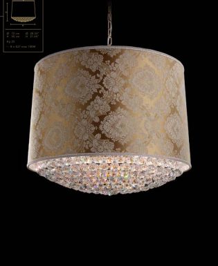 Люстра с абажуром и кристаллами