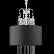 Люстра с черным абажуром и хрусталем