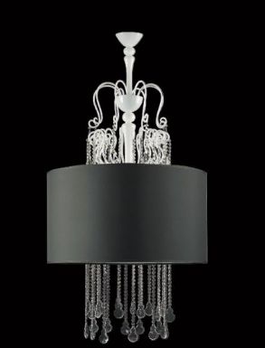 Люстра с черным абажуром и хрусталем