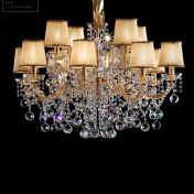 Люстра в цвете золота с абажурами