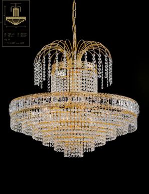 Люстра в золотом цвете конструкции