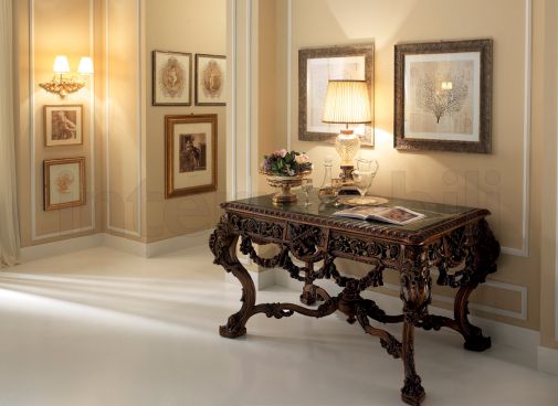 Массивный стол с мраморной столешницей Kent