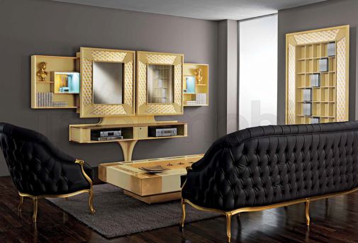Золотая мебельная композиция коллекции MOSAIK