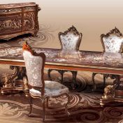 Мебельный набор для просторной столовой комнаты.