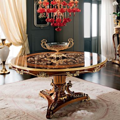 Круглый стол с инкрустацией