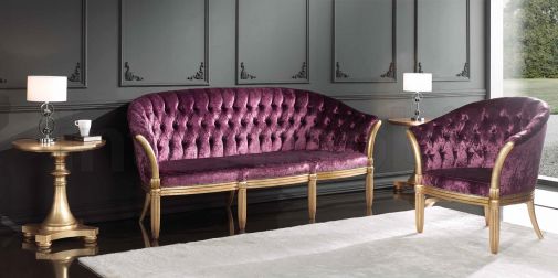 Мягкий гарнитур на высоких золотых ножках коллекции ROYALE