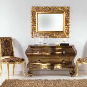 Набор для гостиной комнаты с комодом, мягкими стульями и зеркалом