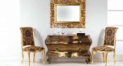 Набор для гостиной комнаты с комодом, мягкими стульями и зеркалом