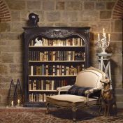 Набор для кабинета с большим стеллажом для книг и мягким креслом