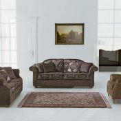 Набор из кожаного дивана и кресла