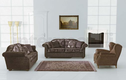 Набор из кожаного дивана и кресла
