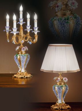 Настольная лампа и подсвечник для классического интерьера
