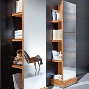 Оригинальный книжный шкаф с зеркалом коллекции DIAMANTE