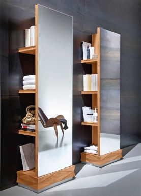 Оригинальный книжный шкаф с зеркалом коллекции DIAMANTE